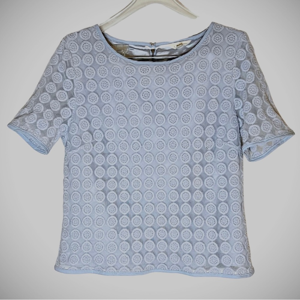 ADIVA Medium Sheer Lace - Lined Short-Sleeve Top